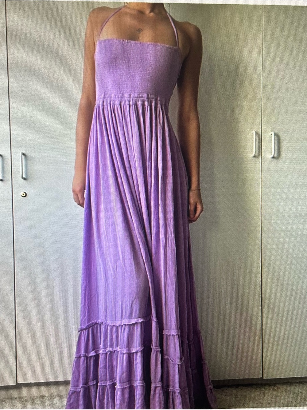 Free People Extratropical Lavender (Easy Iris) Halter Maxi Dress